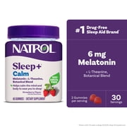 (2 pack) Natrol® Sleep+™ Calm Melatonin Gummies for Adults, Strawberry Flavor, 60 Count