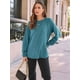 thumbnail image 4 of Blusas de Larga para Mujer, con Cuello Redondo Plisado, Informales, de Negocios, Ropa de Moda. Azul y Verde S, 4 of 6