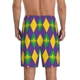 thumbnail image 3 of Easygdp Mardi Gras Men's Short Pajama Pants, Sleep Shorts, Household Pants, Casual Pants with Pockets - Medium, 3 of 9