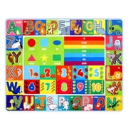 IMIKEYA Kids Floor Mat Letters & Numbers & Graphics Floor Pad Sponge Kids Play Mat Early Educational Learning Mat for Kids Toddlers (140x110cm)
