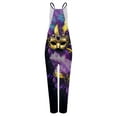 thumbnail image 4 of QATAINLAV Mother's Day Gifts Womens Cotton Adjustable Strap V Neck Jumpsuits Casual Loose Fit Wide Leg Rompers Fashion Mask Graphic Print Overalls Mardi Gras Outfits Purple XXXL, 4 of 6