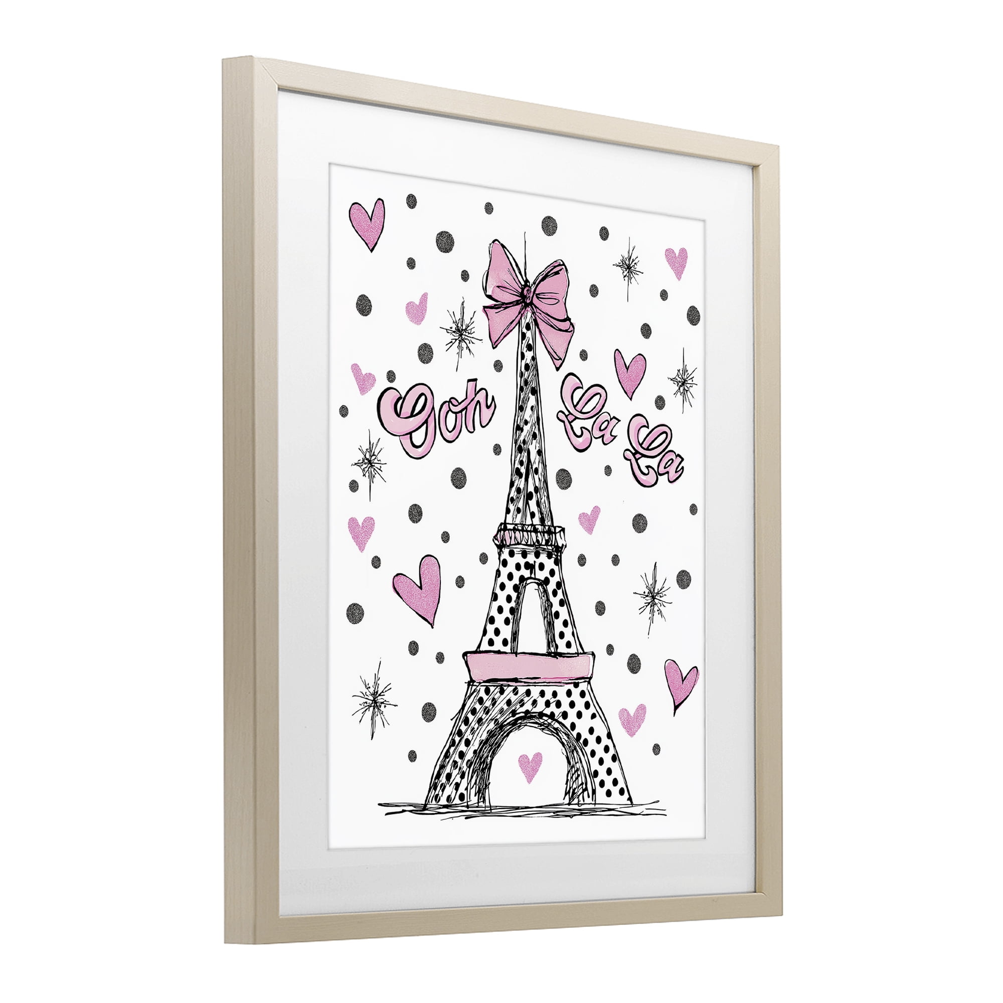 Stupell Industries Ooh La La Polka Dots Eiffel Birch Framed Print Under Glass, design by Jess Stempel