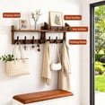 thumbnail image 3 of 29-Inch Wooden Wall Mount Coat Rack with Shelf - 4-in-1 Entryway Organizer with 11 Hooks & Mail Holder, 3 of 7