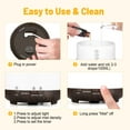 thumbnail image 3 of Fimilo 500ml Essential Oil Diffuser with 6*10ml Essential Oils Set, Black Woodgrain Aroma Air Humidifier with Remote Control for Bedroom Home Office, Waterless Auto Shut-Off, 3 of 11