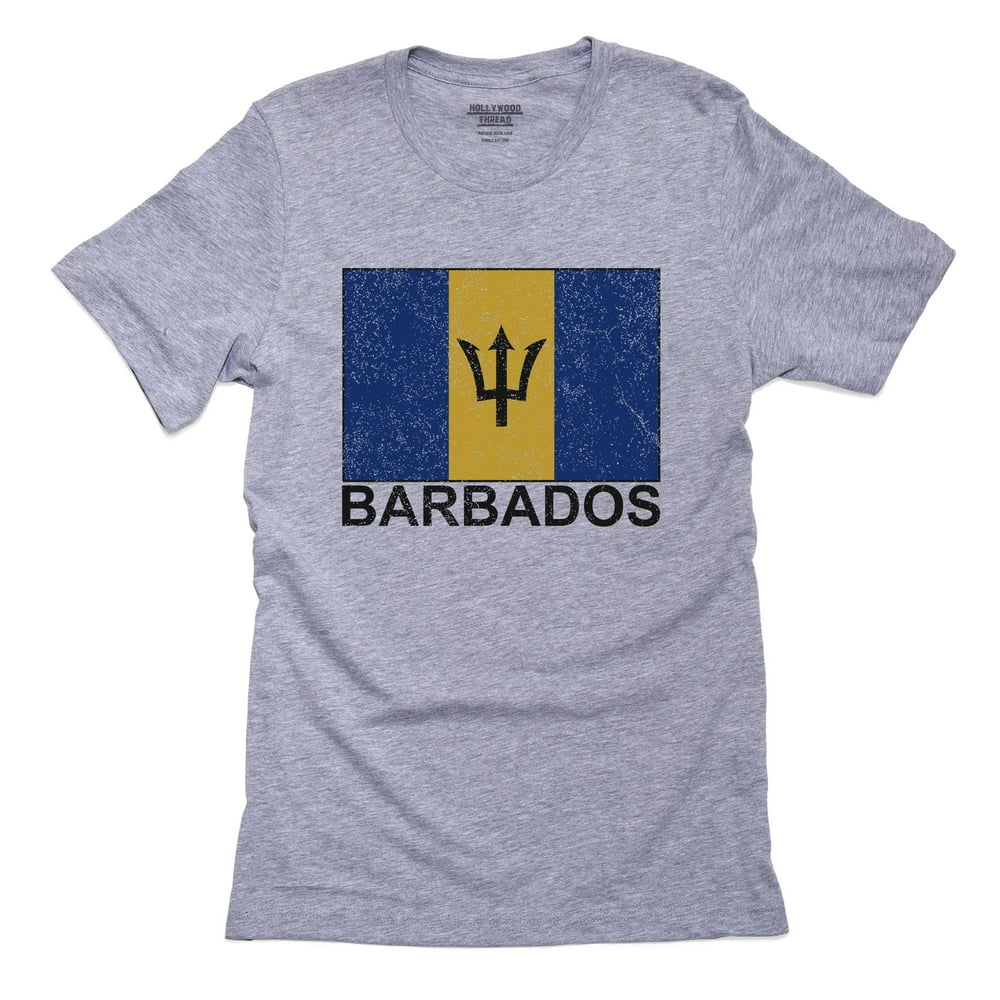 Hollywood Thread - Barbados Flag - Special Vintage Edition Men's Grey T ...