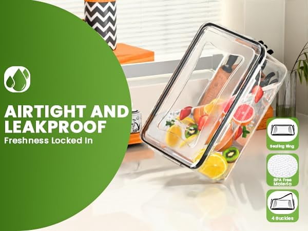 5PCS Food Storage Containers For Fridge With Removable Colander and Lids, Leak Proof Refrigerator Organizers for Vegetable Produce, Keep Berry Fruits Fresh Longer
