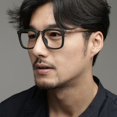 thumbnail image 1 of Myopia glasses - half black and half transparent, 1 of 4