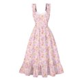 thumbnail image 4 of Ovzne Robes d'Été pour Femmes Robe d'Été Décontractée pour Femmes Imprimée d'Été Grand Ourlet Sans Manches Robe à Col en V Robe Grande Taille Imprimée Liquidation, 4 of 7