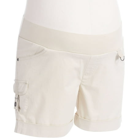 Maternity Demi-Panel Cuffed Utility Shorts