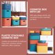thumbnail image 2 of Caja de cosméticos apilable de plástico para tocador de baño, caja de cosméticos para guardar maquillaje, 2 of 6