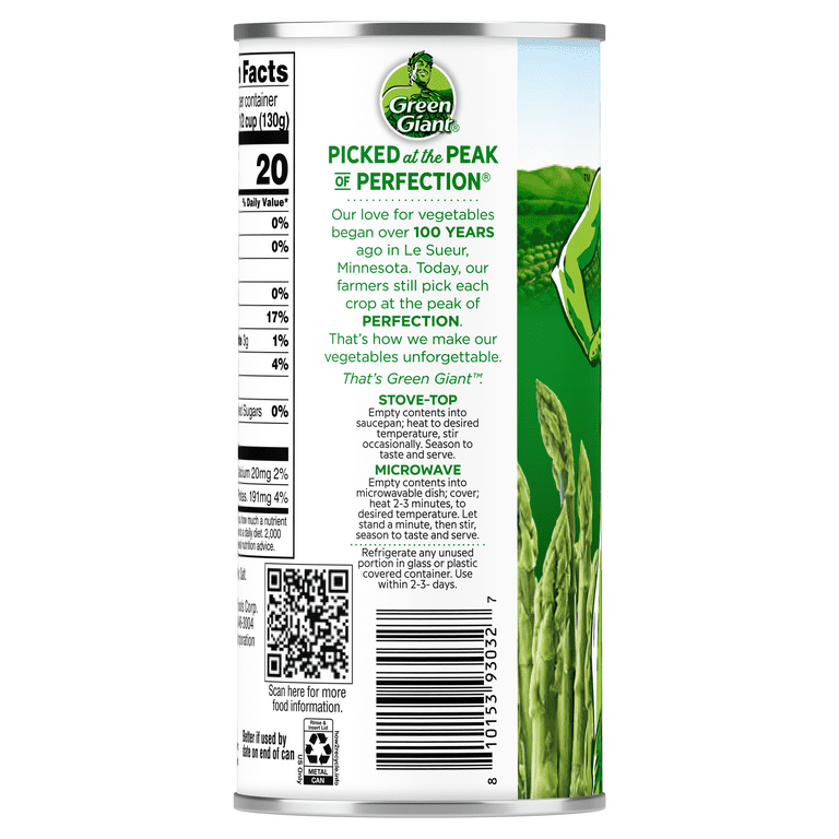 Green Giant Extra Long Asparagus Spears 15 oz Can Nutritious Low