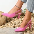 thumbnail image 2 of HAOTAGS Women Slip On Pumps,Pointy Toe Dress Party Elastic Back Shoes Hot Pink, 2 of 2