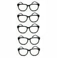 thumbnail image 2 of EYE ZOOM 5 Pack Ladies Stylish Plastic Frame Reading Glasses for Women, Black, Strength: +2.50, 2 of 5
