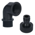 thumbnail image 2 of Hose Adapter, Stable Adaptable Hose Connector 2Set Durable Lightweight with  Connector for Garden for Courtyard G3/4 Directional Elbow Female and Male Thread + ,G1 Directional, 2 of 8