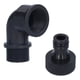 thumbnail image 1 of Juego de 2 conectores de codo, adaptadores de manguera adaptables y duraderos con conector de boquilla para jardín y exterior (codo direccional G3/4, rosca hembra y macho)., 1 of 14