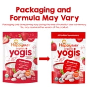 (2 pack) Happy Baby Organics Yogis Strawberry Freeze-Dried Yogurt and Fruit Bites Pouch, 1 oz