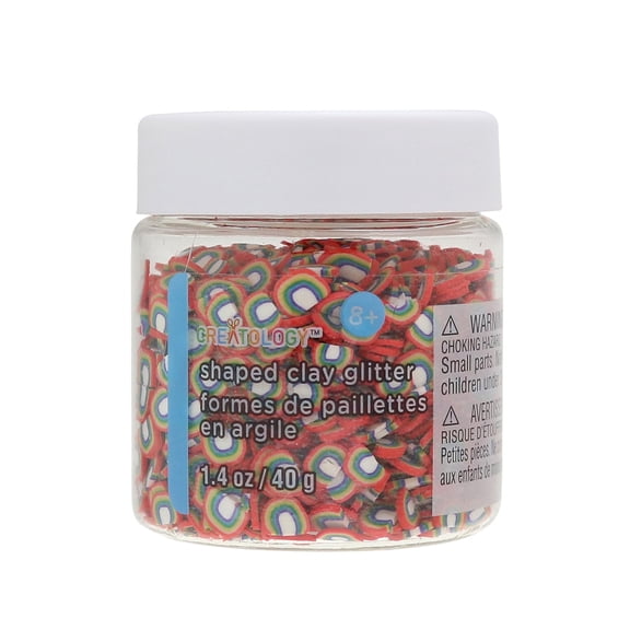 12 Pack: Rainbow Shaped Clay Glitter by Creatology