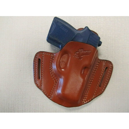 Braids Holsters Fits Sig P290 9mm BROWN leather OWB pancake holster right hand