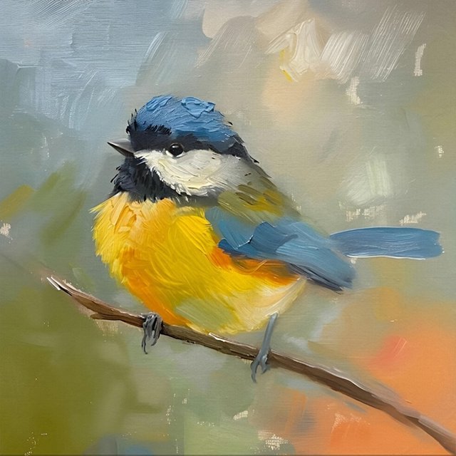 Kit Pintura Por Números Sobre Lienzo Arte Al Óleo Artesanal Imagen Pájaro Pared Del 20x20cm