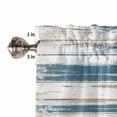 thumbnail image 5 of Vintage Blue Kitchen Curtains and Valances Set, Brown Wood Grain Abstract Mottled Artistically Rod Pocket Window Valance Window Curtain Panels for Living Room Bedroom Laundry, 27.5x24in, 3 Pieces, 5 of 7