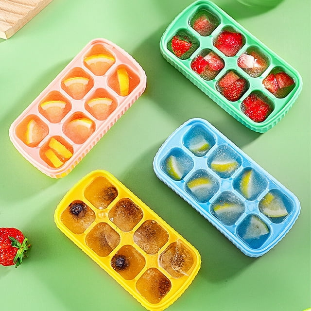 relayinert Ice-cube Tray Flexible Non-stick Summer Solid Color Replacement 8 Grid Home Kitchen Ice-cream Mold Accessories Yellow