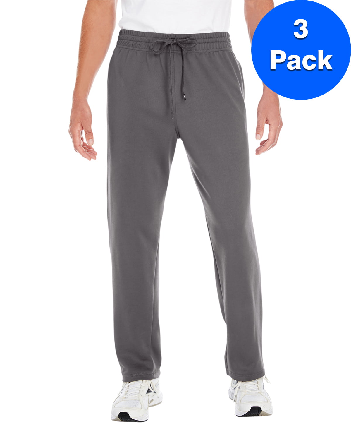 Performance Tech Open Bottom Sweatpants with Pockets 3 Pack - Walmart.com
