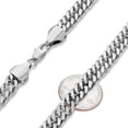 thumbnail image 2 of 8.5mm Chunky Rhodium Plated Flat Cuban Link Curb Chain Necklace, 24 inches + Gift Box, 2 of 7
