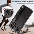 thumbnail image 3 of SaniMore Case for iPhone XR, PU Leather Durable [Back Card Slots] Wristlet Kickstand Buckle Protective Bumper Cover Shockproof Anti-fall/Anti-scratch for Ladies, Black, 3 of 10