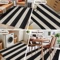 thumbnail image 5 of Black White Striped Area Rugs 2.7'x5', Washable Small Throw Rugs for Kitchen Bedroom, Farmhouse Vintage Shabby Chic Wood Grain Indoor Outdoor Rug Non-Slip Low Pile Carpet Runner Reversible Floor Mats, 5 of 8