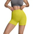 thumbnail image 2 of Only Moment Women's Drawstring Sweat Shorts Blended Fabric High Waisted Work Travel Pants with Pockets Stretchy Business Casual Slacks Yoga Shorts with Pockets Yellow,XL, 2 of 4