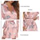 thumbnail image 5 of Albornoz Corto Para Mujer, Lavado A Máquina, Respetuoso Con La Piel, Estampado, Ropa De Salón Para Mujer, Cuello En V Con Cinturón Para Dormir ANGGREK Otros, 5 of 6