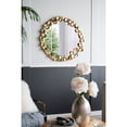 thumbnail image 2 of Gzxs Wall Décor Large Round Living Room Metal Frame Mirrors with Golden Leaf Accents, 35" x 35", Gold, 2 of 8