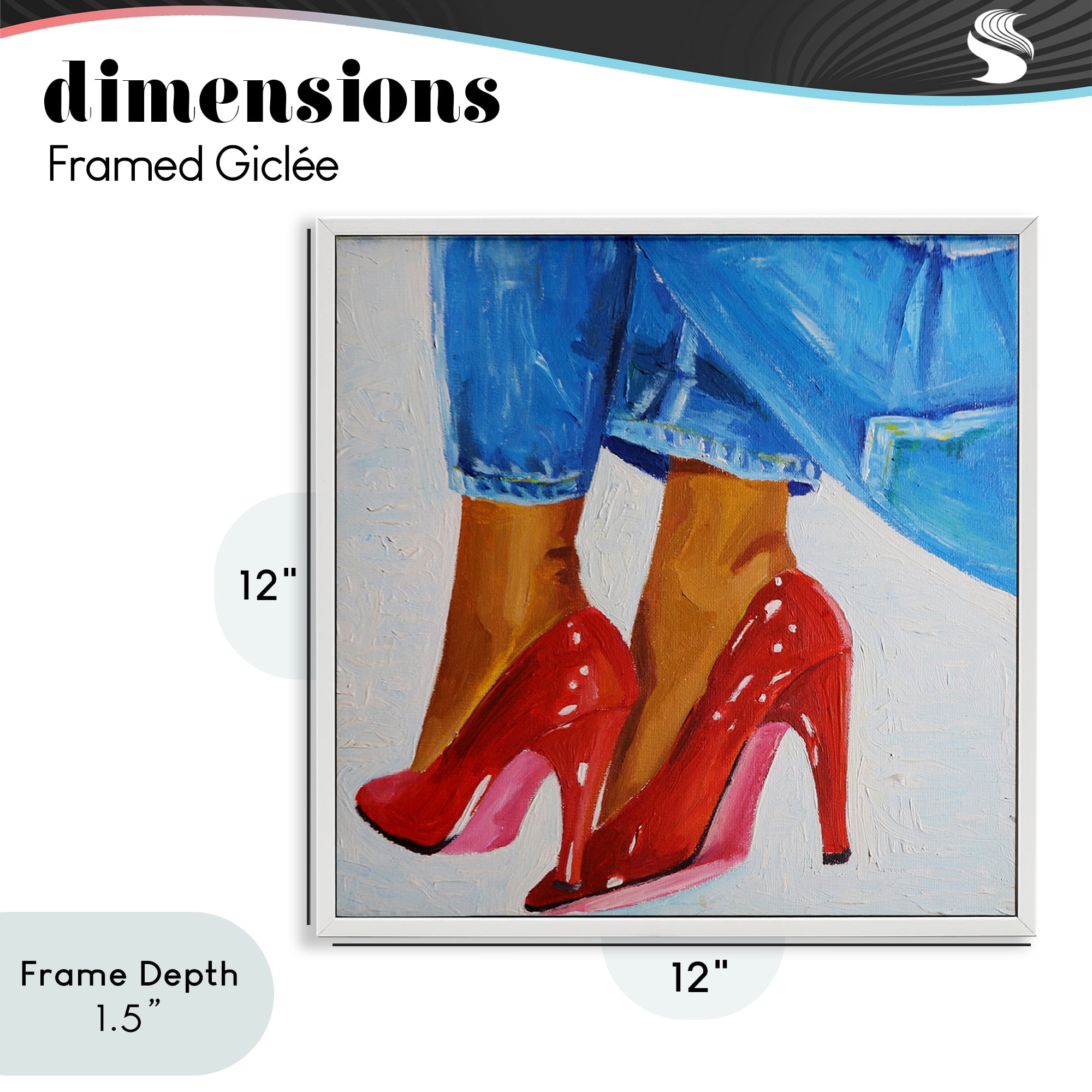 Stupell Industries Glossy Red Pumps & Jeans White Framed Giclee Art, design by Violeta Vollmer
