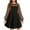 Black, variant on Arshiner Girl's Contrast Mesh Puff Long Sleeve High Waist A Line Black Short Dress with Pockets 11-12 Years