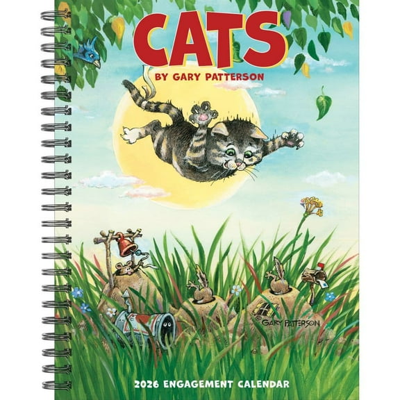 Willow Creek Press, Cats by Gary Patterson 2026 Engagement Planner, 7'' X 8.66'', Weekly Planner with Spiral Binding