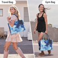 thumbnail image 6 of Large Capacity Tote Bag,Blue Marble Flow Pattern Handbag Fashion Luxury Tote Bag,15.7"x13"x 5.1" Inches,Laptop Compatible, 6 of 6