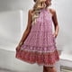 thumbnail image 2 of Vestido casual con cordones y cuello halter sin mangas con cuello redondo y estampado de moda de verano para mujer Fridja  hj2496, 2 of 9