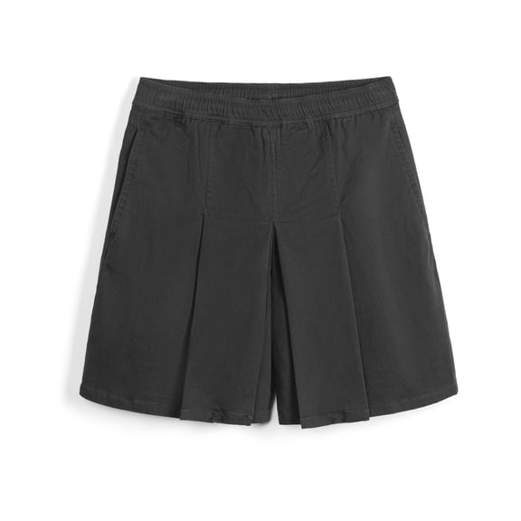 Bienzoe Girls School Pleated Skort: Kids Uniform Elastic Waist Skirt Shorts - Adjustable for Summer Casual Beach Outdoor Black 7