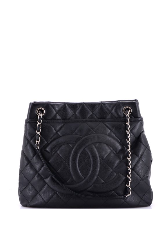Pre-Owned Timeless CC Soft Tote Quilted Caviar XL By Rebag