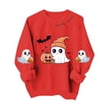 thumbnail image 5 of AnuYalue Halloween Sweatshirts for Women Ghost Pumpkin Long Sleeve Shirt Fashion Fall Pullover Tops, 5 of 6