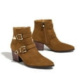 thumbnail image 4 of Mostsola Ankle Boots for Women Pointy Toe Stacked Heel Side Zipper Chelsea Fall Booties, 4 of 8