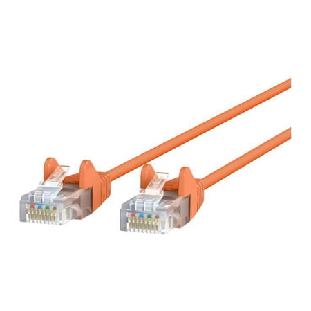 UPC: 0745883805709 | Belkin CE001B05-ORG-S 5 ft. Cat 6 Orange UTP Snagless 28AWG Patch Cable Bag & Label