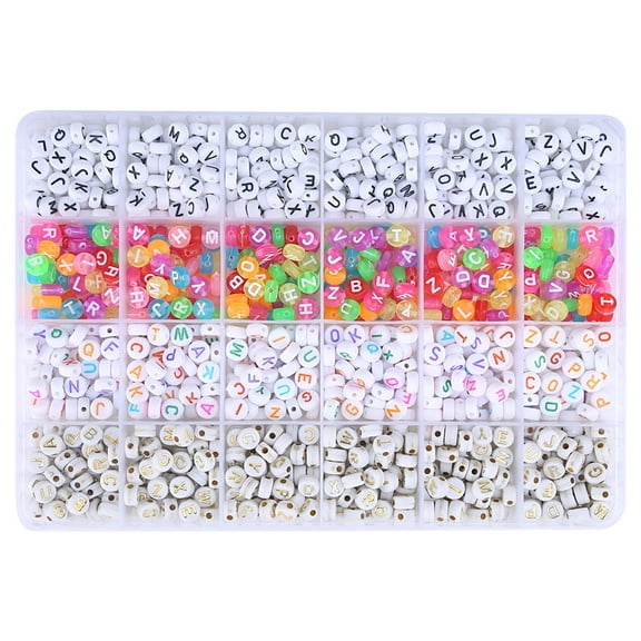 DESIGNICE 1200Pcs Alphabet Letter Beads Set Loose Bead for Crafts Bracelets