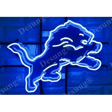 Queen Sense 20"x16" For Detroits Sports Team Lions Neon Sign HD Vivid Printing Handmade Artwork Neon Light 120DLLVVD