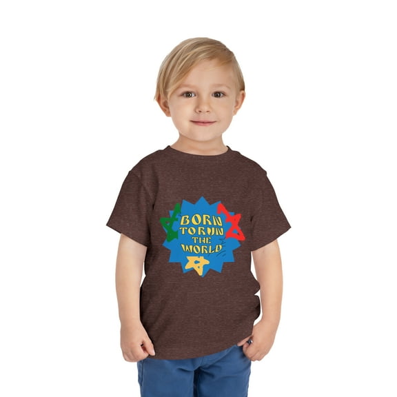 Bella Canvas Toddler Born To Run The World Short Sleeve Tee