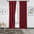 thumbnail image 2 of 2 Pcs Buffalo Plaid Curtains, Gingham Yarn Dyed Rod Pocket Light Filtering Curtain Drapes, 2 of 9