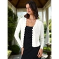 thumbnail image 2 of DARING DIVA Women's Open Front Long Sleeve Button Down Knit Cardigan XL White, 2 of 6