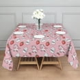 thumbnail image 3 of Pink Cow Milk Strawberry Pattern Square Tablecloth,Waterproof Square Table Cover,Wipeable Spillproof Washable Table Cover for Home Kitchen Party Decor 60"x60"(152x152cm), 3 of 6