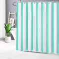 thumbnail image 2 of Teal and White Striped Fabric Shower Curtain for Bathroom with 12 Hooks, Vertical Stripe Geometric Shower Curtains for Bathroom, Modern Farmhouse Geometric Bathroom Shower Curtains, 72x72 Inch, 2 of 6