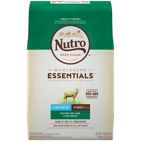 NUTRO WHOLESOME ESSENTIALS Adult Large Breed Dry Dog Food Pasture-Fed Lamb & Rice Recipe, 30 lb. Bag